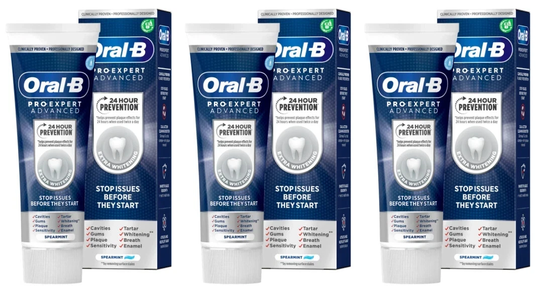 3 x Oral-B Pro-Expert Advance Extra Whitening