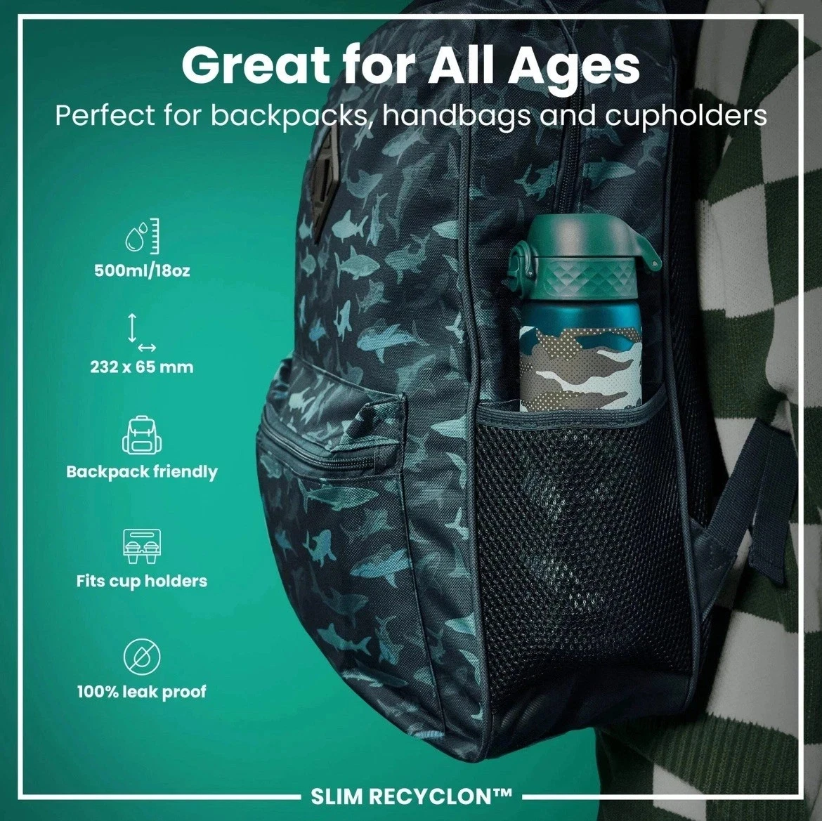 ION8 Leak Proof Slim Water Bottle