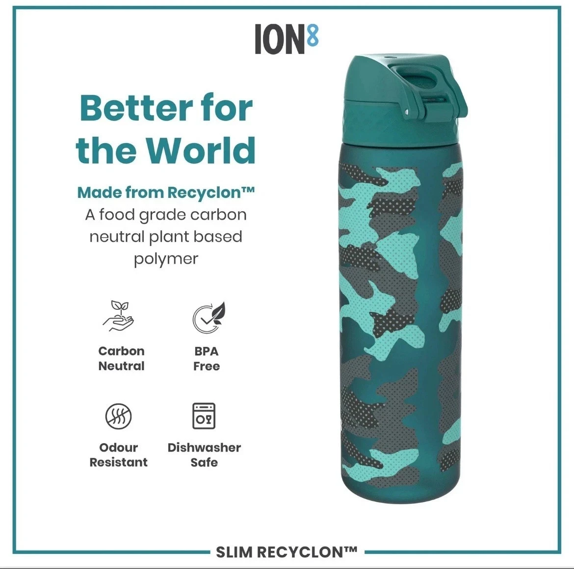 ION8 Leak Proof Slim Water Bottle