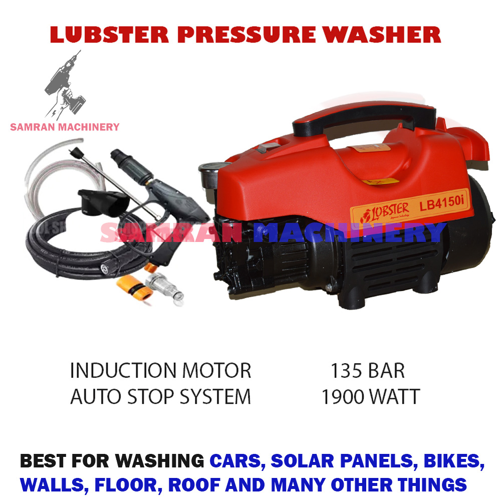 LUBSTER PRESSURE WASHER , 135 BAR, 1900 WATT, SELF SUCTION MOTOR, CAR WASHER, AUTO STOP
