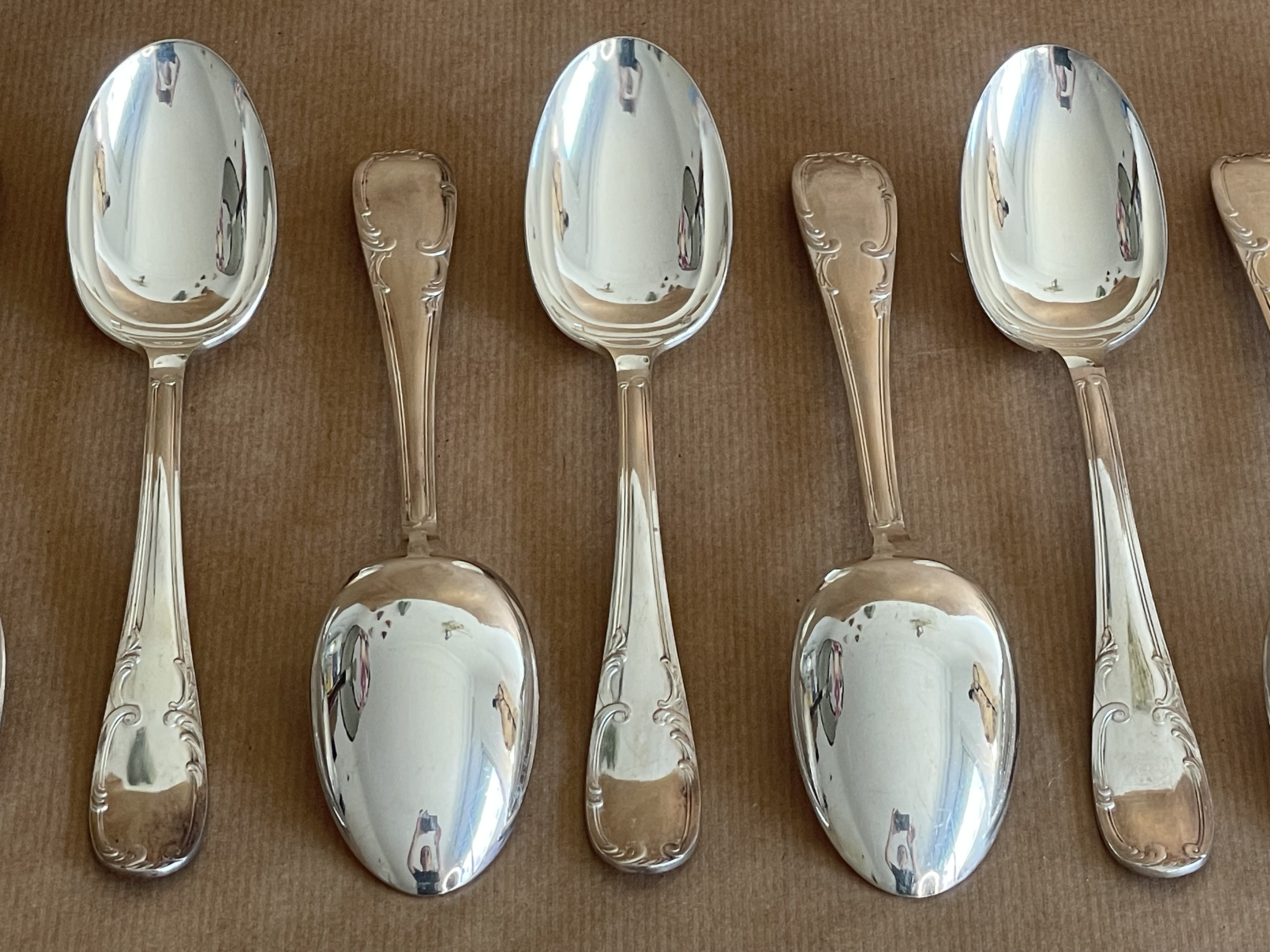 French Silver-Plated Cutlery, Louis XV Style, c. 1900–1930