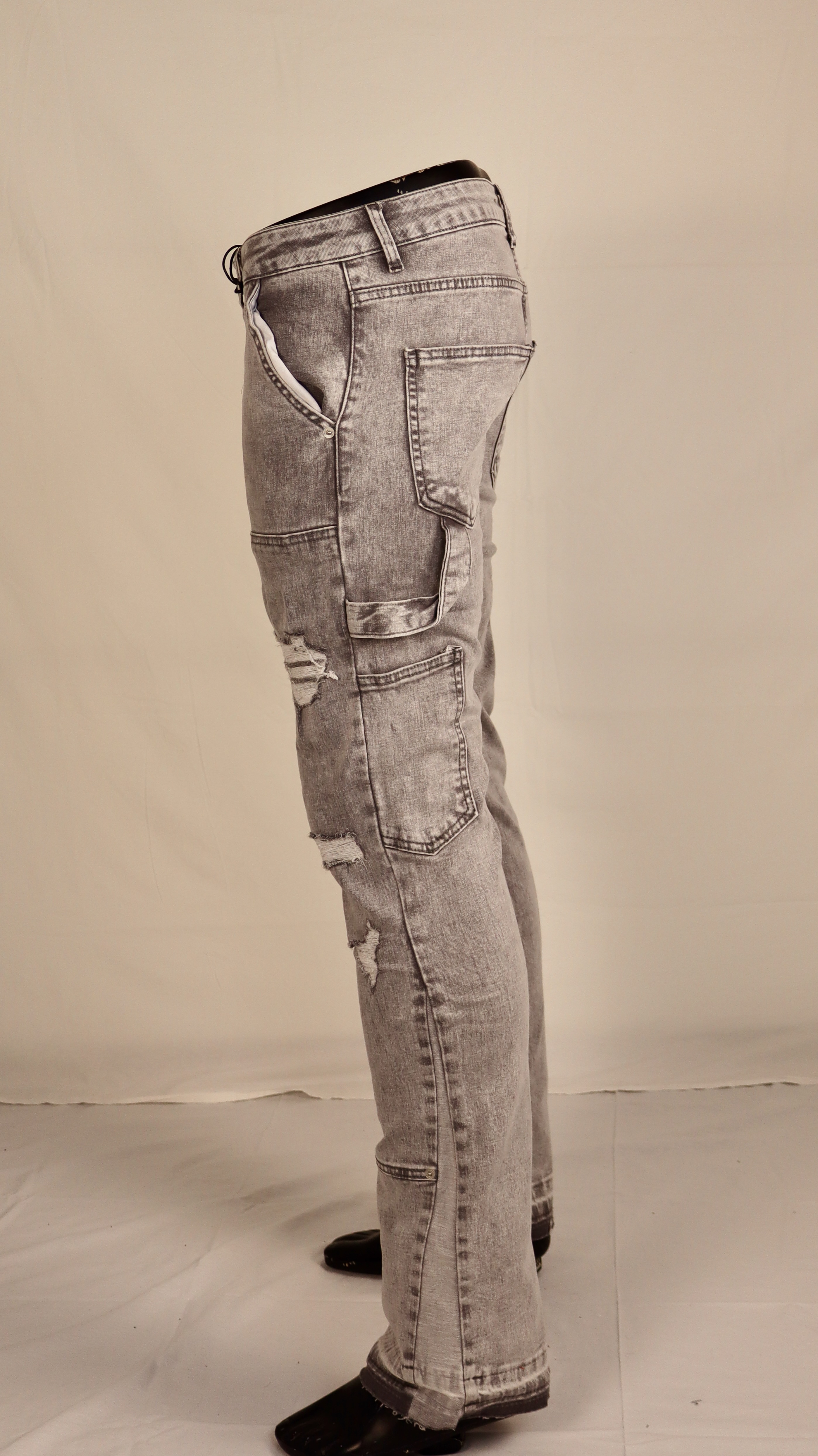 Grijze distressed jeans