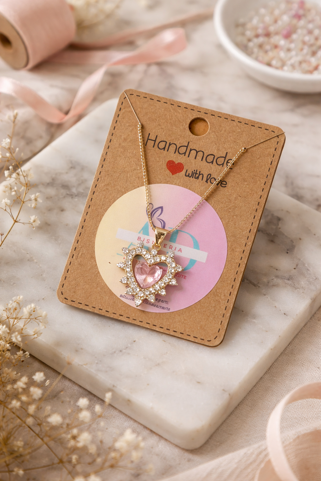 Collar corazón cristal