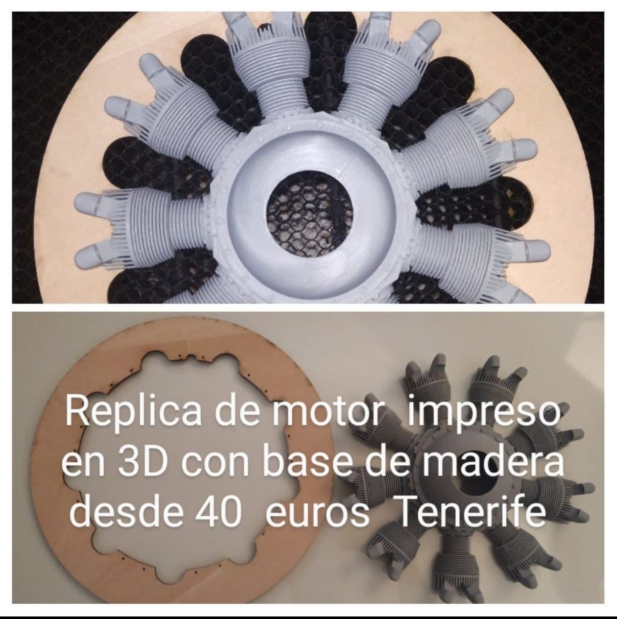 Réplica de motor radial en 3D