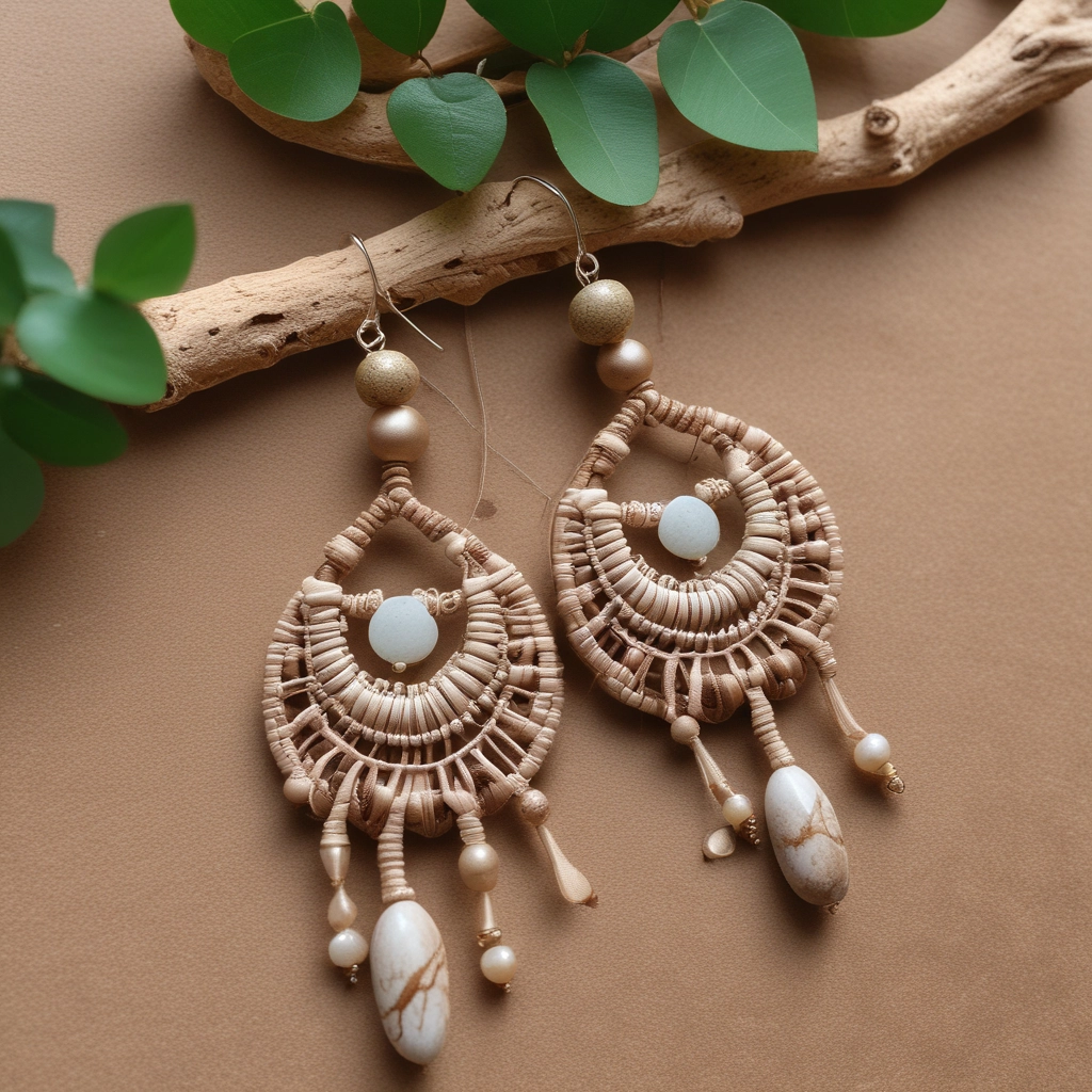 Aretes bohemios tejidos