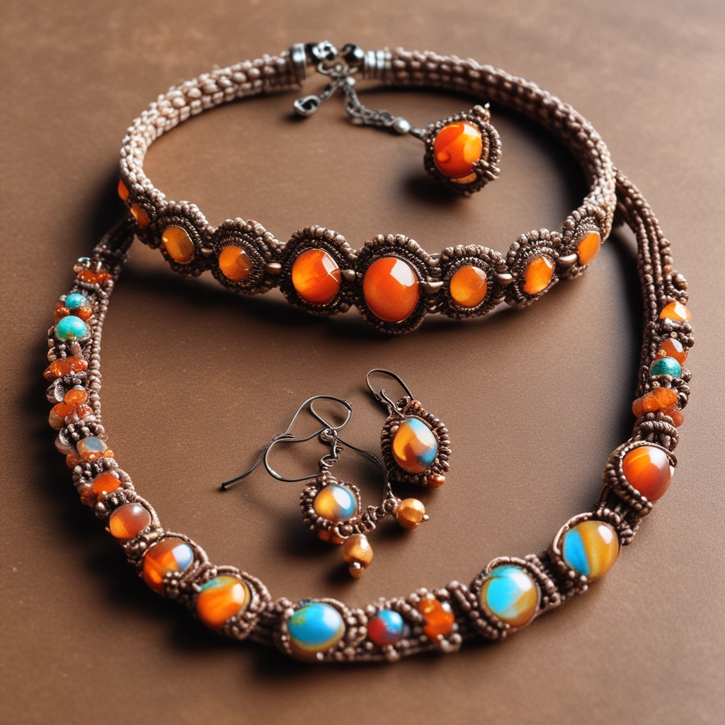 Set de joyería artesanal de piedras naturales