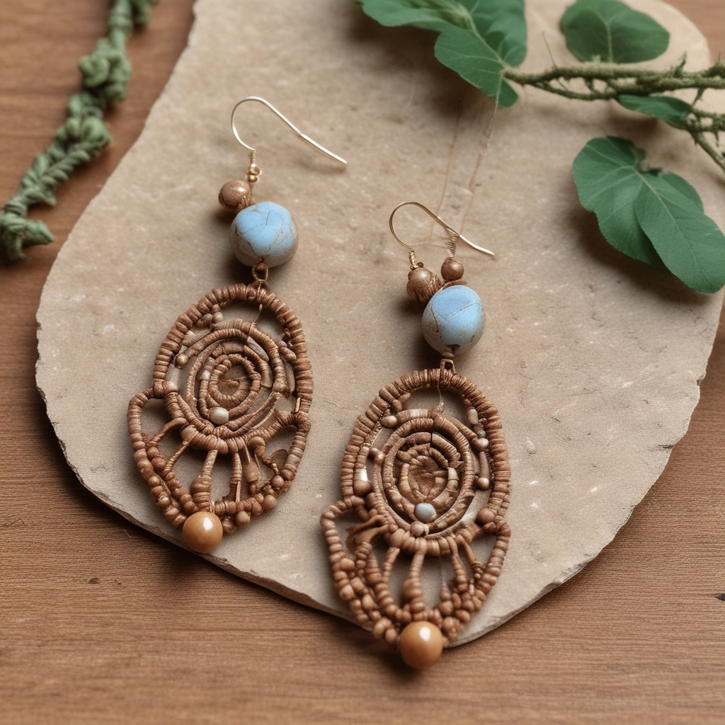 Aretes de macramé artesanal