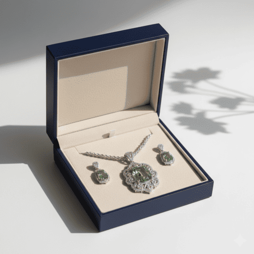 Set de Joyería Esmeralda Elegante