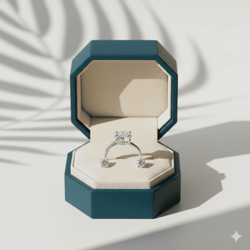 Anillo de diamantes en oro blanco