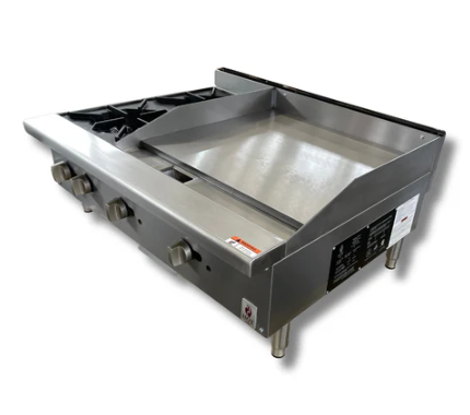 24" Countertop Combination Gas Griddle and Hot Plate, NG or LP Hot Zone HZ-12H12G