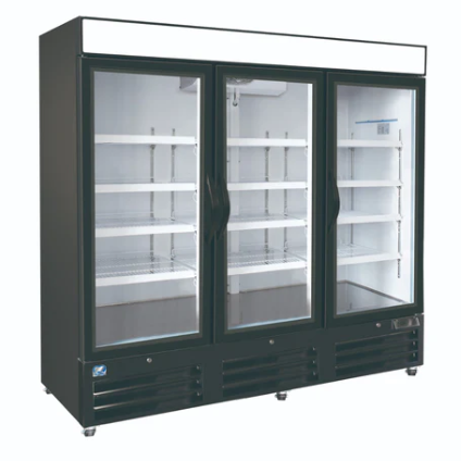 *81" Upright Glass 3 Swing Door Merchandiser Refrigerator Cold Zone CZ-81R-G3