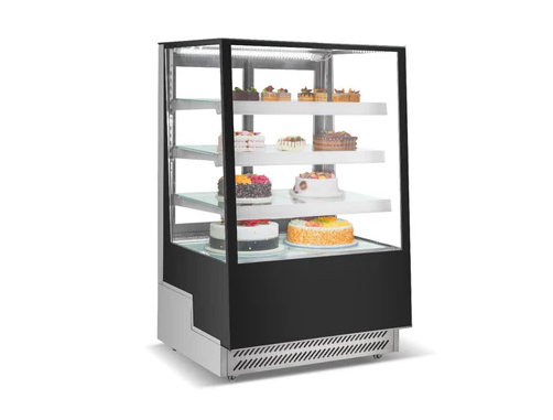 51" Square Glass Floor Standing Refrigerated Cake Display Cooler Cold Zone CZ-500
