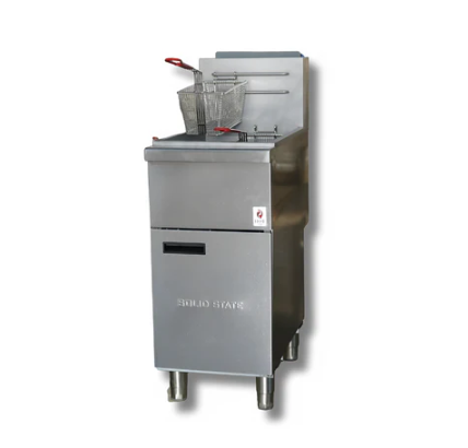 50 lbs. Capacity Gas Deep Fryer NG or LP 120,000 BTU with Solid State Controls Hot Zone HZ-F4S