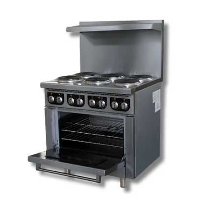 36" Wide Electric Range 6 Hot Plate 208 or 240 Volt, 1 or 3 Phase, Hot Zone HZ-ER36