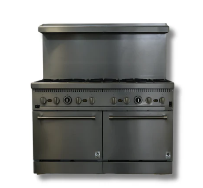 48" Wide Gas Range With 8 Hot Plates & 2 Built in Convection Ovens, LP or NG, Hot Zone HZ-CR48