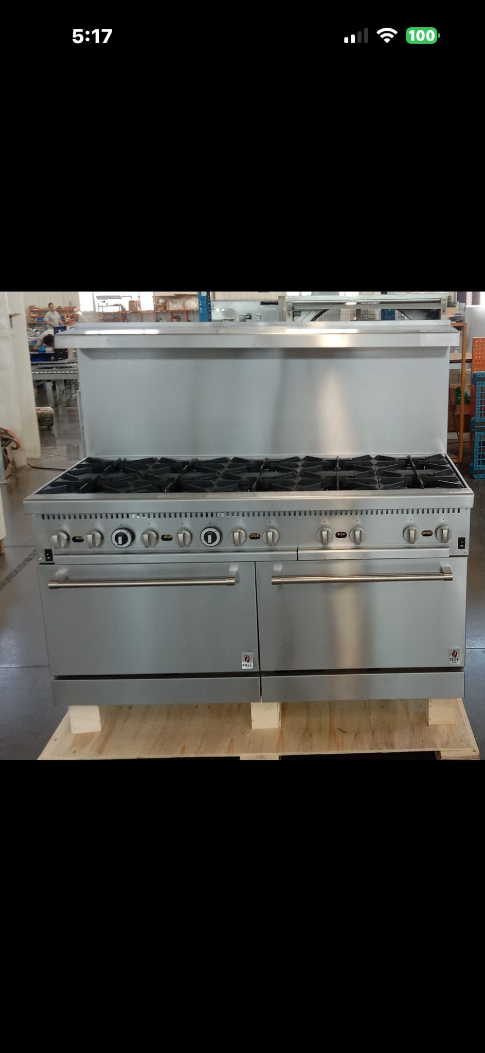 60" Wide Gas Range With 10 Hot Plates & 2 Built in Convection Ovens, LP or NG, Hot Zone HZ-CR60