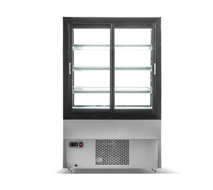 51" Square Glass Floor Standing Refrigerated Cake Display Cooler Cold Zone CZ-500