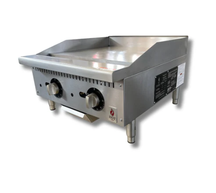 24" Countertop Thermostat Control Gas Griddle NG or LP, Hot Zone HZ-G24-TP