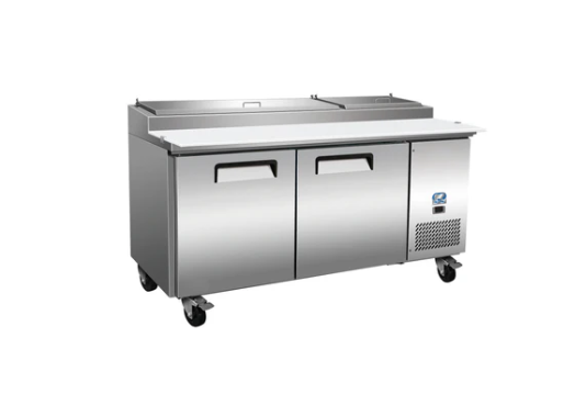 71" 2 Door Pizza Prep Table Cooler Cold Zone 71PPT-2D
