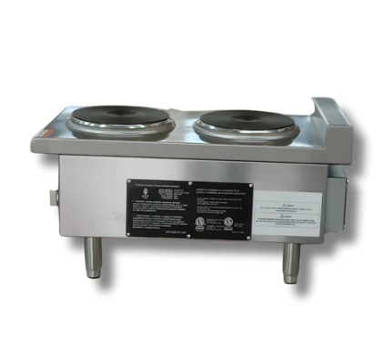 15" 2 Burner Electric Countertop Hot Plate 2000 Watts 1 Phase Hot Zone HZ-EHP-15