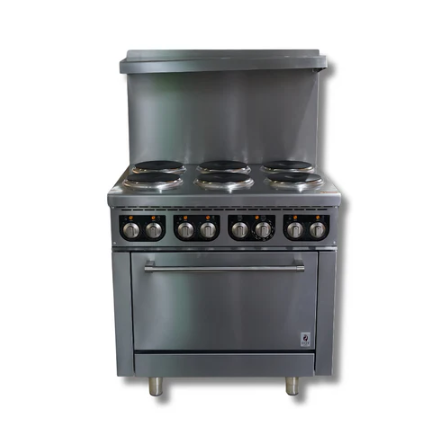 36" Wide Electric Range 6 Hot Plate 208 or 240 Volt, 1 or 3 Phase, Hot Zone HZ-ER36