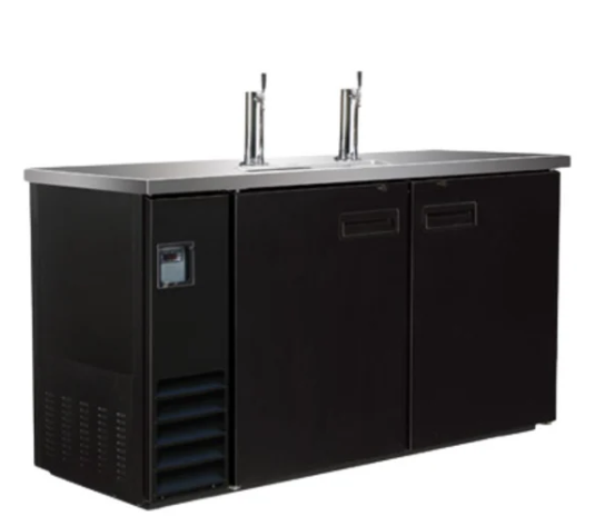 48" 2 Door Keg Cooler 2 Tap 10.45 CuFt Cold Zone CZ-BCBD2-2