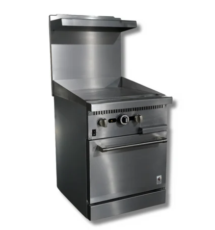 24" Griddle, LP or NG Gas Range w/ Built in Convection Oven, Hot Zone HZ-CR24-24MG