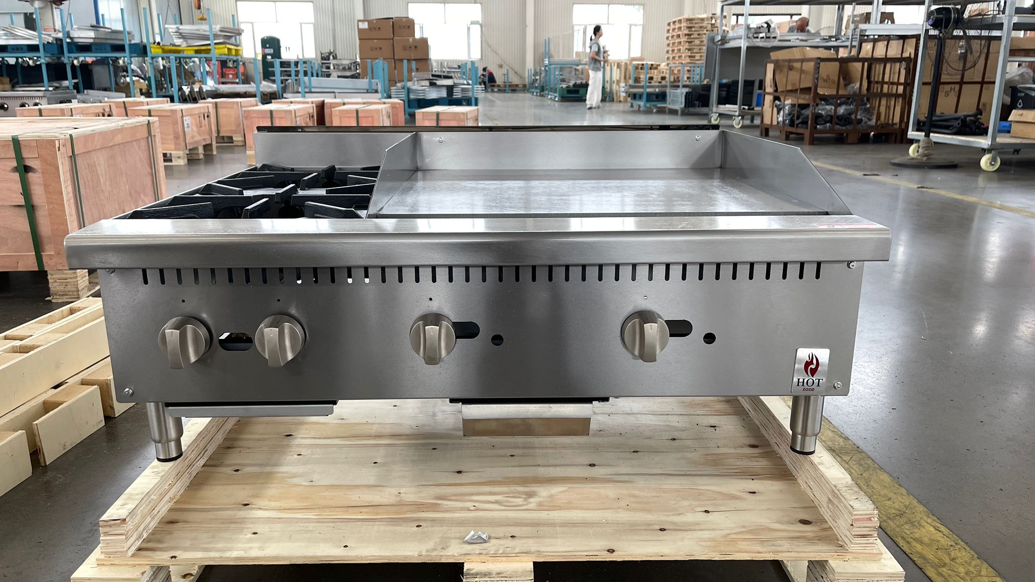 36" Countertop Combination Gas Griddle and Hot Plate, NG or LP Hot Zone HZ-12H24G