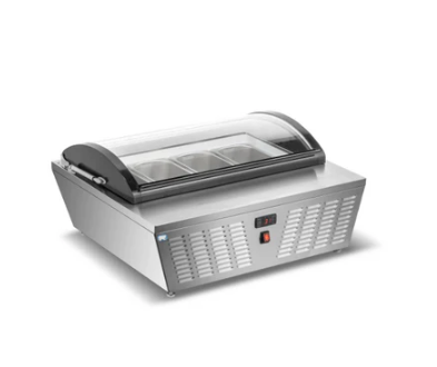 32" Countertop Curved Glass Gelato Display Case Cold Zone With 67 L Capacity CZ-DW-67R