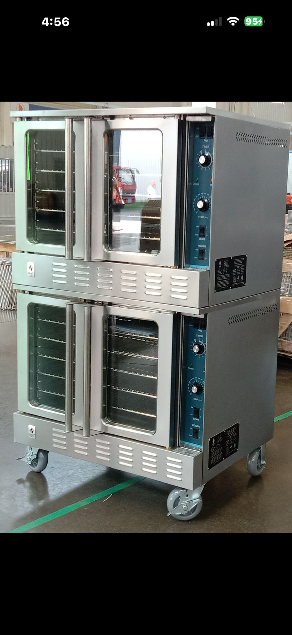 108,000 BTU Double Natural Gas Or Propane Convection Oven Hot Zone HZ-COG-2