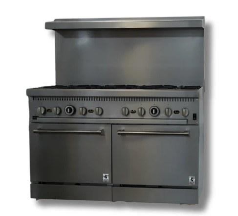 48" Wide Gas Range With 8 Hot Plates & 2 Built in Convection Ovens, LP or NG, Hot Zone HZ-CR48