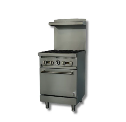 24" Wide 4 Burner Stove Top LPG or NG, Gas Range w/ Built in Convection Oven Hot Zone HZ-CR24