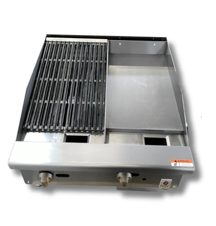 24" Countertop Combination Gas Charbroiler and Griddle, NG or LP Hot Zone HZ-12C12G