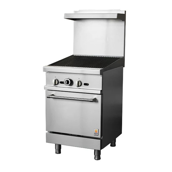24" Wide 24" Charbroiler Stove Top LPG or NG Gas Range Oven Hot Zone HZ-R24-24CB