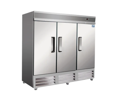 81" Solid 3 Door Reach In Freezer 72 CuFt Cold Zone CZ-81F-3D