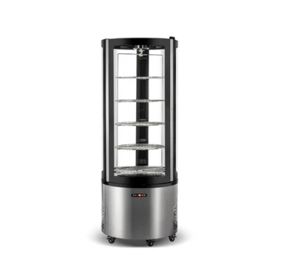 27" Round Glass Floor Standing Refrigerated Display Case Cooler Cold Zone CZ-400R