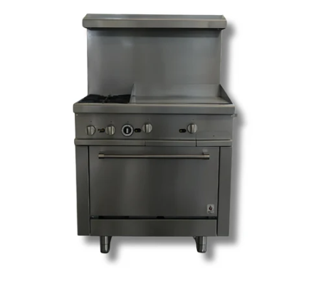 36" Wide 24" Griddle With 2 Burner Stove Top LPG or NG Gas Range Oven Hot Zone HZ-R36-24MG