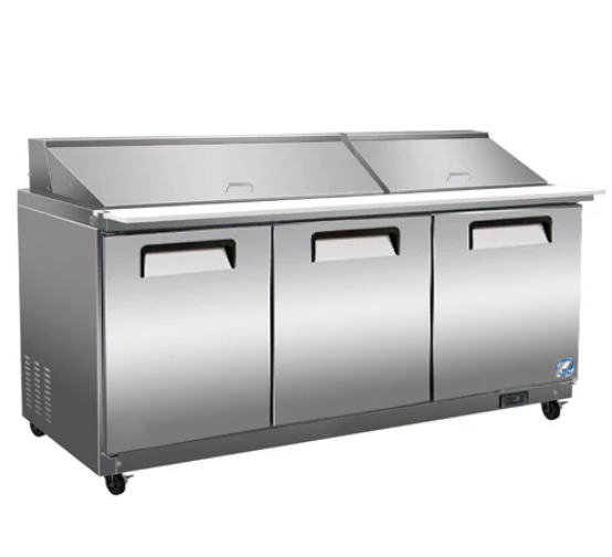 72" 3 Door Sandwich/Salad Megatop Prep Table Cooler Cold Zone CZ-72STM-3D