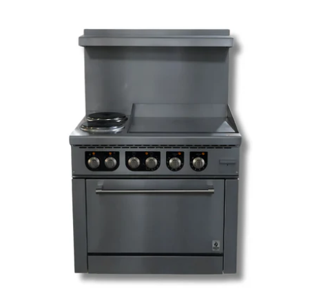 36" Wide Electric Range 2 Hot Plates, 24" Griddle 208 or 240 Volt, 1 or 3 Phase, Hot Zone HZ-ER36-24G