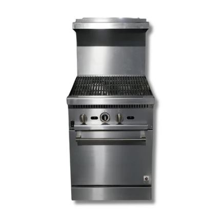 24" Charbroiler, LP or NG Gas Range w/ Built in Convection Oven, Hot Zone HZ-CR24-24CB