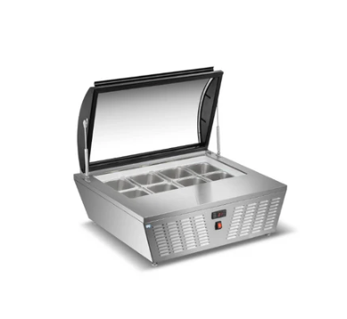 32" Countertop Curved Glass Gelato Display Case Cold Zone With 67 L Capacity CZ-DW-67R