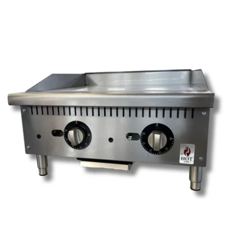 24" Countertop Thermostat Control Gas Griddle NG or LP, Hot Zone HZ-G24-TP