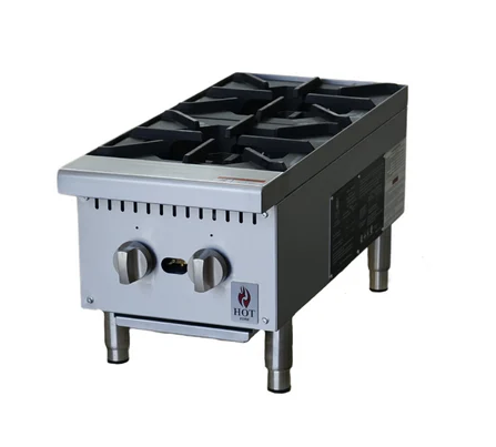 12" 2 Burner NG or LP Countertop Hot Plate, Hot Zone 50,000 BTU HZ-HP12-M