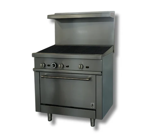 36" Wide 36" Charbroiler Stove Top LPG or NG Gas Range Oven Hot Zone HZ-R36-36CB
