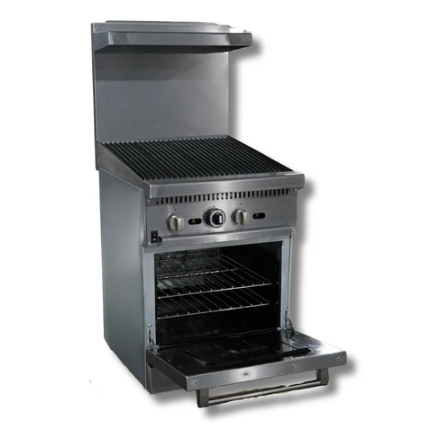 24" Charbroiler, LP or NG Gas Range w/ Built in Convection Oven, Hot Zone HZ-CR24-24CB