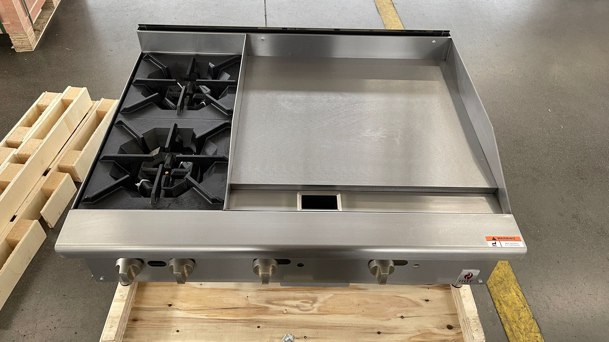 36" Countertop Combination Gas Griddle and Hot Plate, NG or LP Hot Zone HZ-12H24G