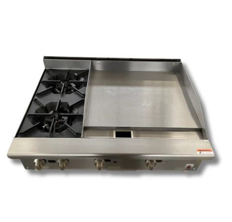24" Countertop Combination Gas Griddle and Hot Plate, NG or LP Hot Zone HZ-12H12G