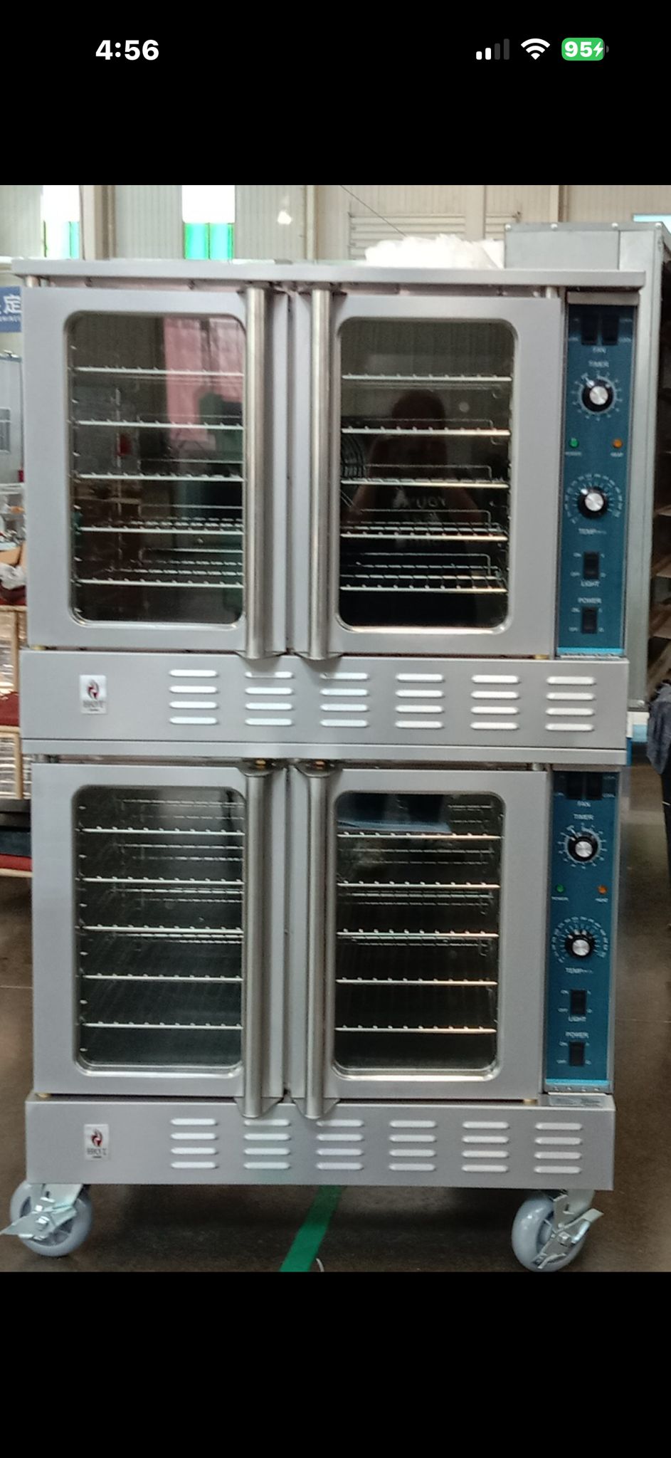 108,000 BTU Double Natural Gas Or Propane Convection Oven Hot Zone HZ-COG-2