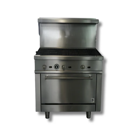 36" Wide 36" Charbroiler Stove Top LPG or NG Gas Range Oven Hot Zone HZ-R36-36CB
