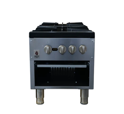 160,000 BTU 2 Burner NG or LP Gas Stock Pot Range Hot Zone HZ-SP-2
